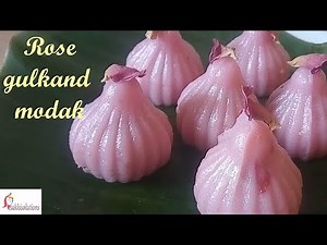 Rose gulkand ukadiche modak / Rose gulkand modak recipe |sakhisolutions.com