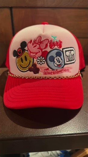 Walt Disney World Mickey and Minnie Mouse Red Mesh Hat #shorts