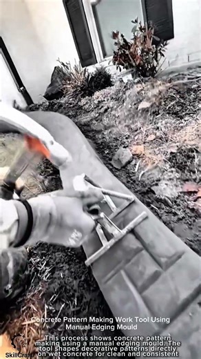 Concrete Pattern Making Work Tool Using Manual Edging Mould #worktool