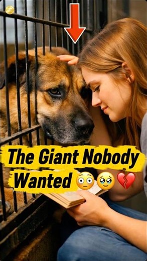 At the far end of a large dog shelter #GentleGiantDog #AdoptDontShop #RescueDogStory