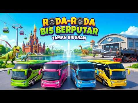 🎶 Roda-Roda Bus Berputar 🚍 di Taman Hiburan | Lagu Anak Lucu