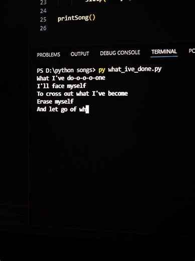 What I've done #linkinpark #whativedone #code #python #programming