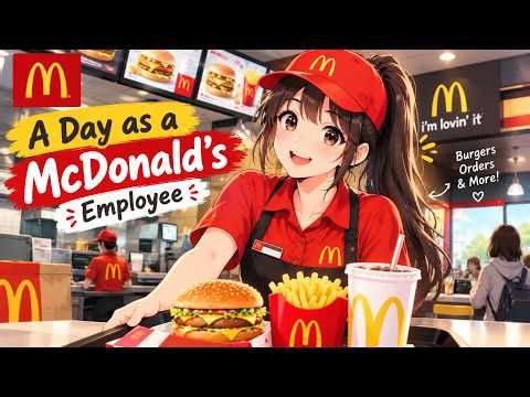 A Day as a McDonald’s Employee 🍔 | Making Burgers, Serving Customers & Cozy ASMR ✨