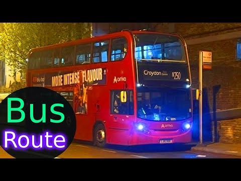 Full Route Visual | A London Bus 250 Runs into the back of another Double-Decker POV 🚍 Night Walk