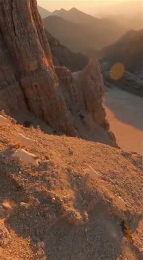 Mountain Goats Race Down Rocky Cliffs