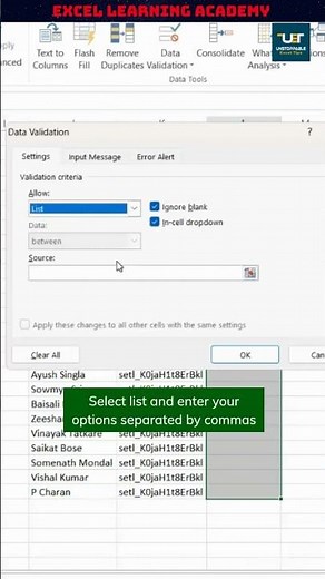 How to make drop down lists in excel
