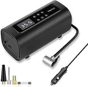 YANTU Portable Air Compressor Tire Inflator, Heavy Duty Dual Cylinder Electric Air Pump, 150Psi Digital Display Dc 12v Air Compressor for Car, Truck, SUV Tires and Other Inflatables