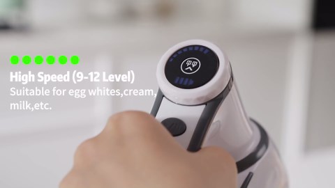 Cordless Hand Mixer, 12-Speed Rechargeable Electric Handheld Mixer with 6 x 304 Stainless Steel Attachments (2 Whisks, 2 Beaters, 2 Dough Hooks) & Storage Case, for Baking, Eggs, Cakes (Black)