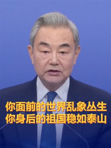 王毅：我想告诉海外同胞们，你面前的世界乱象丛生，你身后的祖国稳如泰山