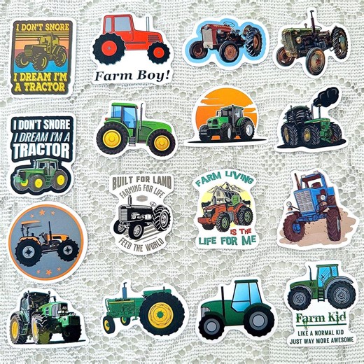 Farm Tractor Sticker Pack, Vintage Tractor Farm Life Stickers for Laptop, Journal, Water Bottle, Scrapbook & Farmer Gift Decal Set - Etsy