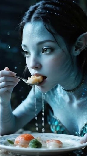 Mermaid Eating Fresh Fish soup 🧜‍♀️🍲 | Underwater Fantasy #youtubeshorts #food