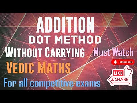Addition|Dot Method|Without Carrying|Vedic Maths|Maths Tricks|Easy