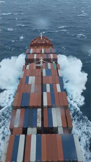 Container Ship in Chaotic Storm 🌊 | Multidirectional Waves POV | 8K Cinematic