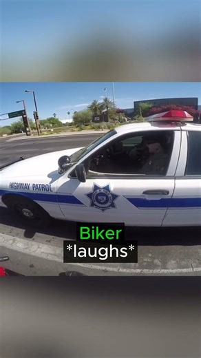 Biker Pushes His Luck With a Cop 😅 #police #biker #roadrage #trending #motorcycle #shorts