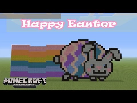 Minecraft: Pixel Art Tutorial and Showcase: Easter Nyan Bunny (Happy Easter Nyan Cat)