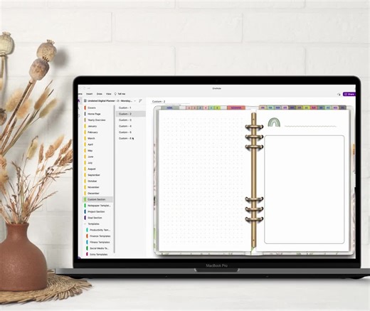 Undated Onenote Digital Planner: Hyperlinked, Stickers Included, for Windows, Mac, Ipad, Tablet (digital Download) - Etsy