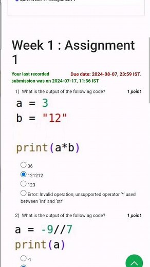 nptel python for data science week 1 assignment answer july 2024 | python for data science answer