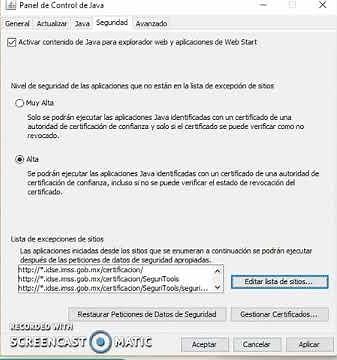 Solucionar error renovacion Firma IDSE y envio DAPSUA 2020 2021