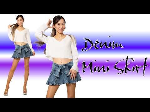 LOOKBOOK【Mini Skirt】Simple yet eye-catching! An elegant style featuring a cropped knit and denim ...