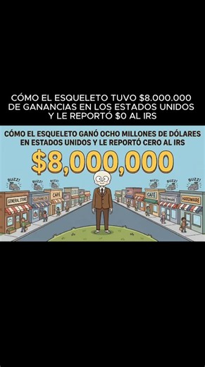 Como El esqueleto tuvo $8.000.000 de ganancias en los estados unidos y le reporto $0 al IRS #eeuu #ganancias #rich #finance #irs