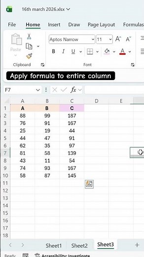 Apply formula to entire column in Excel ✔️ #exceltips #microsoftexcel