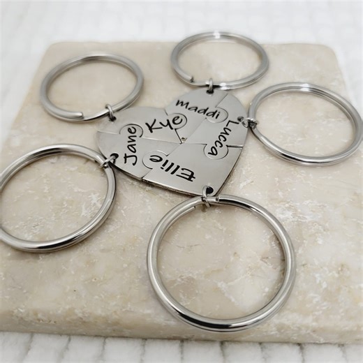 Keychain for 2/3/4/5/6 Best Friends BFF, Family Friendship Love Key Chain Gift, Personalized Name Heart Puzzle Keyring - Etsy