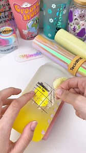 Crafting with stunning Opal and a warm solid yellow💛 This is a true visual feast☀️ #teckwrapcraft #teckwrapvinyl #craftvinyl #opalvinyl #opal #adhesivevinyl #glasscup #coffeecup #yellow #vibes #diyprojects | TeckWrap Craft