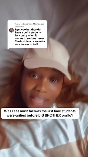 Replying to @Babongile_Maxhanga I think we shouldn’t have selective perception and selective reasoning. There’s a lot that students do that don’t get highlighted ✨ #marchinmarch #sweetguluva #bigbrothermzansi