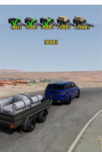 Can a Land Rover pull 1200 kg up a hill?#cars #crash #crashtest #beamng #beamngcrashes