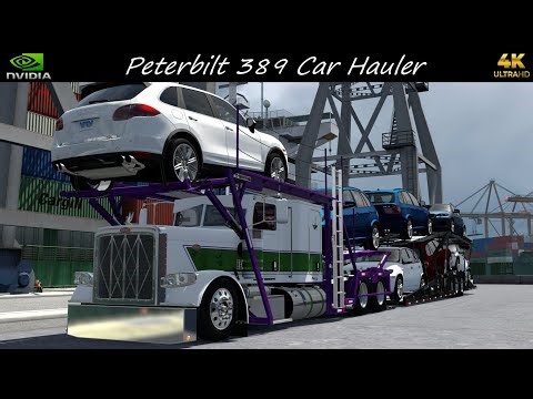*Peterbilt 389 Car Hauler* BMW X5 Haul Tacoma to Astoria *JBX2/TAA Graphics* ATS 4K 1.54