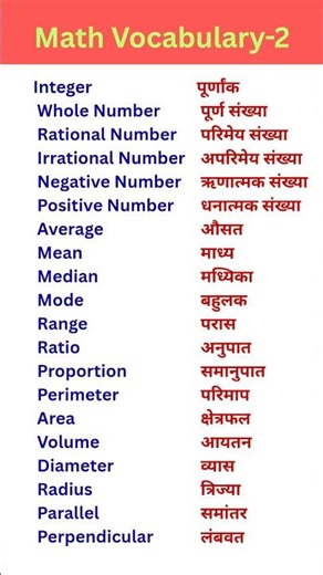 Math vocabulary -2 | आसान गणित के इंग्लिश | #shorts #shortvideo