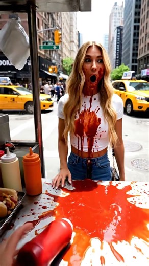 Ketchup Explosion Goes VIRAL in NYC!
