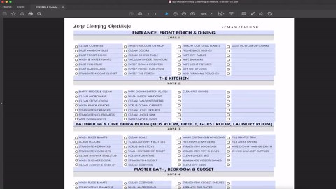 Editable Monthly FLYLADY Routines & Cleaning Checklists Worksheet - Pre-filled Can Be Edited - Etsy