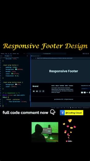 Building a responsive footer design #programming #website#websites #website #coding #codinglife #frontend#frontenddeveloper #frontend