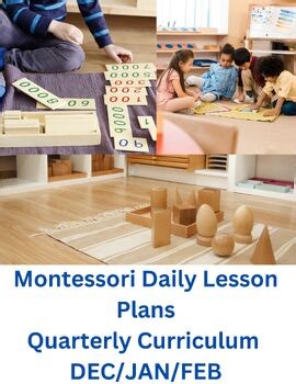 Montessori Preschool Curriculum Weekly Lesson Plan Quarterly Winter Dec Jan Feb