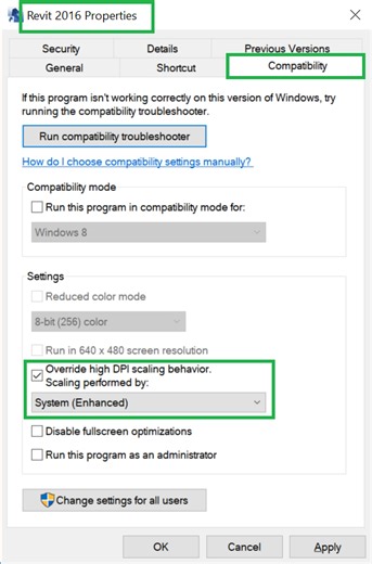 Help | User Interface does not display correctly on high resolution monitors for Revit | Autodesk