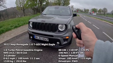 2022 Jeep Renegade 1.0 T-GDI Night Eagle 120 PS top speed autobahn drive POV