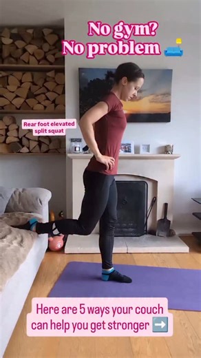 Hayley Plummer - Women's Weight Loss Coach on Instagram: "No gym? No problem 💪 These 5 exercises are simple, effective, and ideal for getting stronger without leaving your living room. They are perfect if you want to: ✔️ Build strength ✔️ Improve posture and balance ✔️ Boost fat loss ✔️ Feel more confident in your body ✔️ Stay fit, strong, independent and capable of hikes, adventures and other fun stuff for decades to come Here's what's in the video: ▶️ Rear foot elevated split squats - brillia
