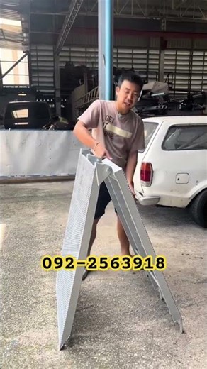 Large 2-fold ladder, used for pushing things onto a vehicle. #Motorcycle ladder #ATV ladder #Big ...