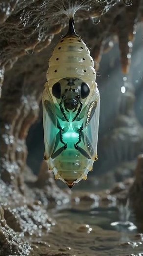 From Deep Cave to Night Hunter The Secret Transformation of the Glow Worm# #youtubeshorts