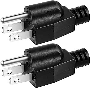 Dreyoo Neutral Ground Bonding Plug for Portable Inverter Generator, Grounding Plug Surge Protector Generator with Floating Neutral on RV, Motorhome, Camper for Open Ground Error(Black,2 Pack)