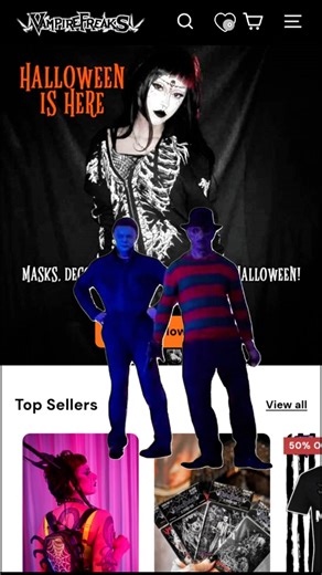 🧛🏻‍♀️ VampireFreaks 🧛🏻‍♂️ on Instagram: "👻🎃 What are you being for Halloween this year? 🎃👻 Halloween has arrived at VampireFreaks... and it’s spookier than ever. 🦇 From horror must-haves and creepy costumes, to Halloween decor, spooky accessories, and Halloween themed clothing straight from your nightmares - our spooky lair is stocked with everything you need to summon the spirit of Halloween. 🩸 #VampireFreaks #Halloween #HalloweenShopping #SpookySeason"
