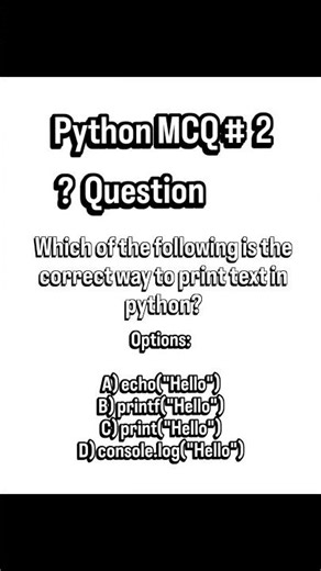 Python MCQ #2 | Print Function in Python #shorts