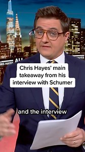 @chrislhayes reflects on his interview with Senate Minority Leader Chuck Schumer. “One of my main takeaways from it is that there’s a fundamental difference between how some people view this moment and how others do,” Hayes said. | MS NOW