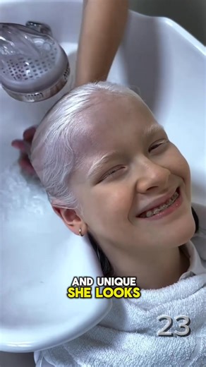 This albino girl had always dreamed of having a different hair color — and now her dream has finally come true. | Life After 40