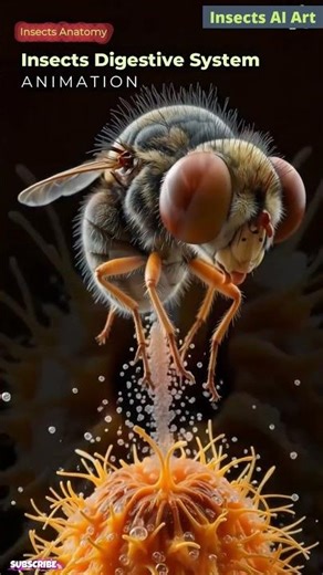 Insects Digestive System Animation | Insects Anatomy | Insects AI Art | 01
