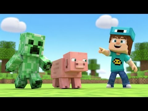 Minecraft Little Pig Ran from the Creeper 🐷💨 | Funny Toddler Song | Kids Rhymes