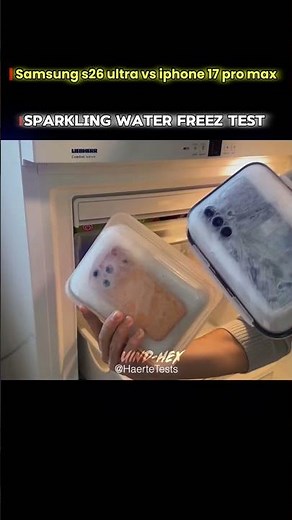 Samsung s26 ultra vs iphone 17 pro max water freez test #samaung #iphone #freeztest