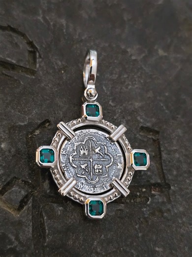 Atocha Silver Emerald Cut Topaz Sunken Treasure Coin - Etsy