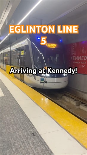 The new Eglinton LRT arriving at Kennedy station! 🚉 #ttc #toronto #publictransport #lrt #trains